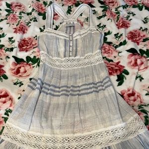 Urban Outfitters Slip-On White/Light Blue Dress
